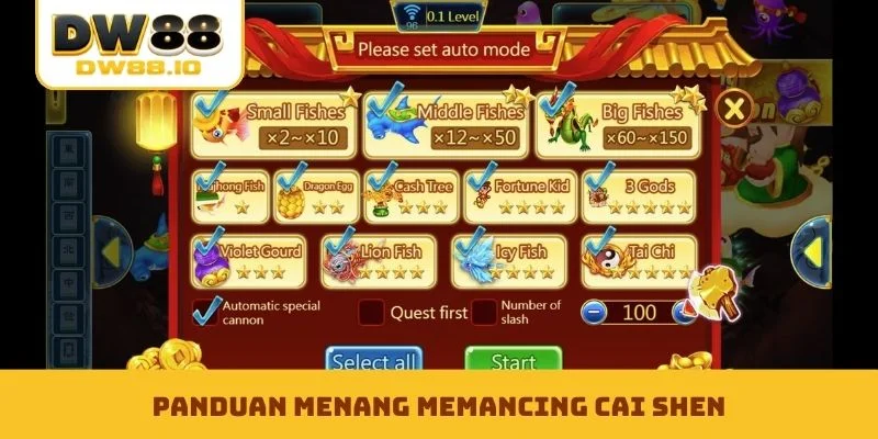 Panduan menang Memancing Cai Shen