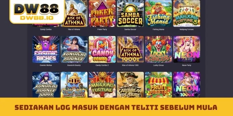 Sediakan log masuk dengan teliti sebelum mula