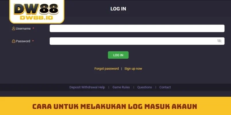 Cara untuk melakukan log masuk akaun