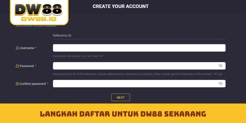 Langkah daftar untuk DW88 sekarang